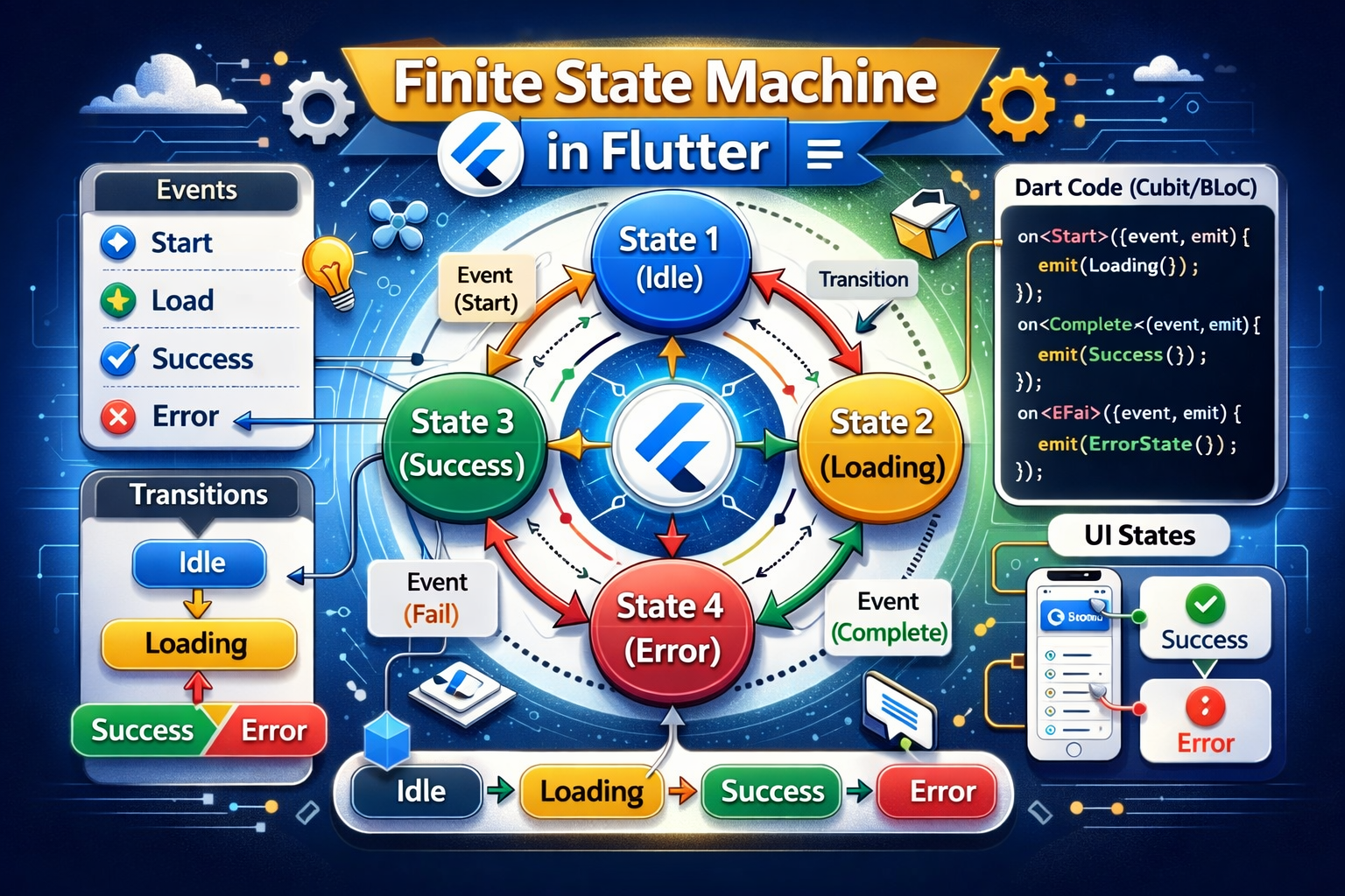 Finite state machine in Flutter