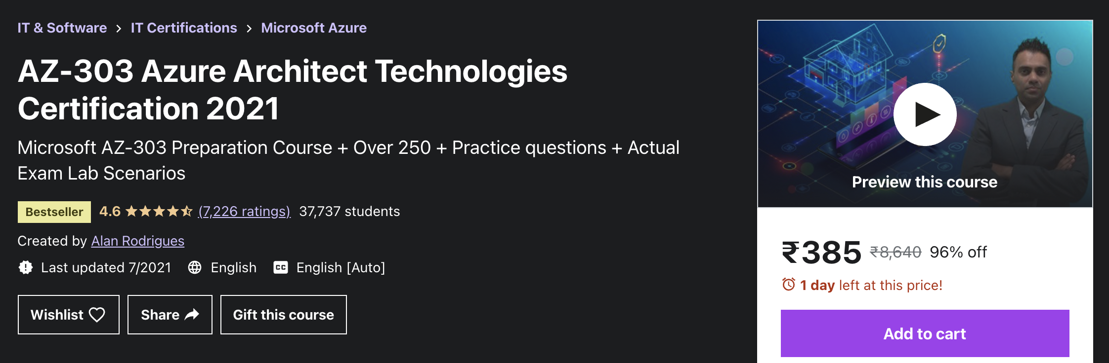 AZ-303 Azure Architect Technologies Certification 2021